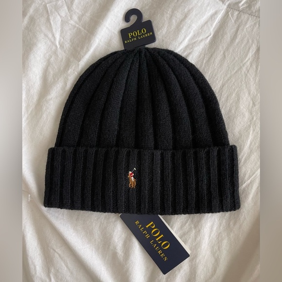 Polo Ralph Lauren Hat Beanie Black Polo Player Cuffed Wool Blend Streetwear
Logo - Picture 1 of 5